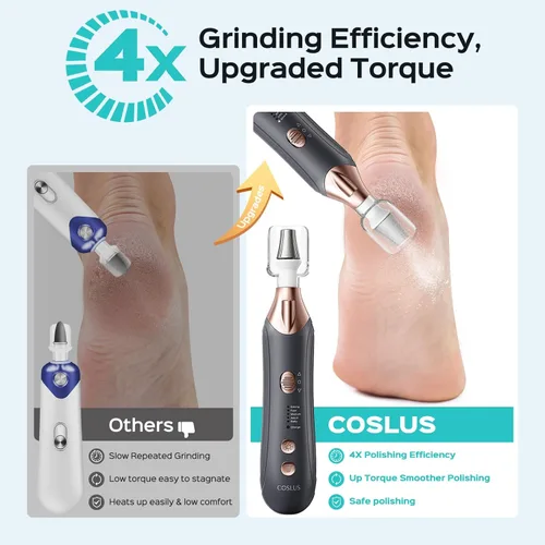 Vista 2 de COSLUS Kit Profesional de Manicura y Pedicura, Lima de Uñas Eléctrica 5 en 1 para Cuidado de Uñas de Manos y Pies - Rectificador Más Ancho para Uñas