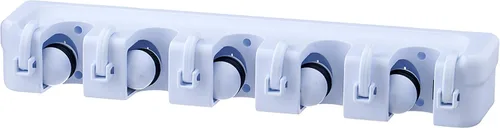 Vista 10 de Superio Soporte de pared para fregona y escoba (negro) Herramientas de limpieza Organizador de pared, 5 ranuras para estante y 6 ganchos