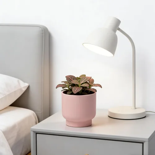 Vista 5 de LB 4.3 Inch Pink Ceramic Flower Plant Pot, Small Succulent Planters Rosa