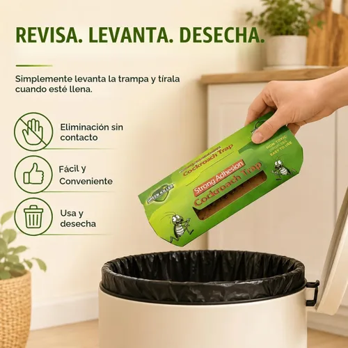 Vista 8 de Trampas para Cucarachas de Interiores Paquete de 20, Trampas Adhesivas para Cucarachas de Interiores del Hogar, Trampas Adhesivas de Pegamento