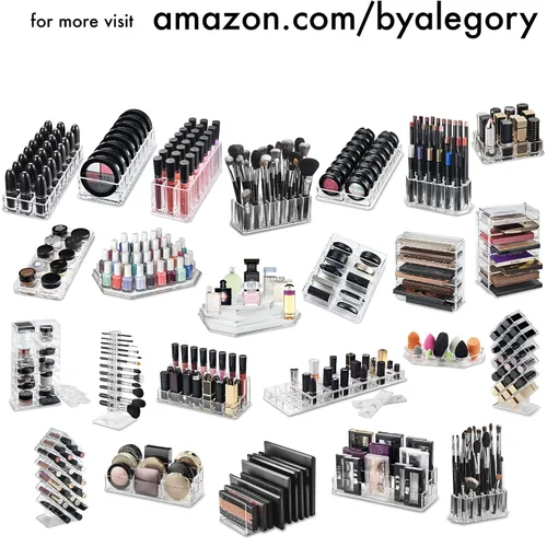 Vista 7 de Organizador de acrílico para esponjas de maquillaje y espacio de secado, con 9 compartimentos, sirve para todas las marcas, de byAlegory