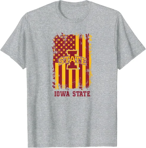 Vista 5 de Camiseta patriótica de Iowa State Cyclones con la bandera estadounidense, Blanco