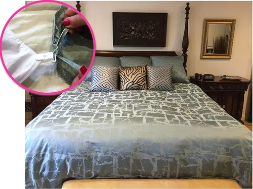 Vista 3 de Clips de edredón para asegurar los insertos - Sistema completo de ropa de cama ajustada para dormir - Incluye clips de relleno de edredón y lazos