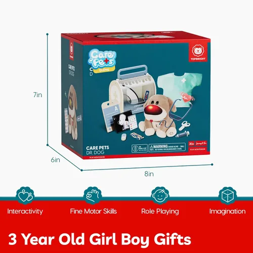 Vista 6 de TOP BRIGHT Kit médico para niños pequeños de 3 a 5 años, juego de Azul
