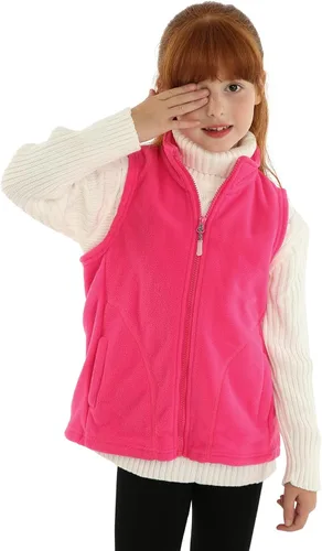 Vista 4 de LittleSpring Chaleco de forro polar para niños, con cremallera completa, cálido, sin mangas