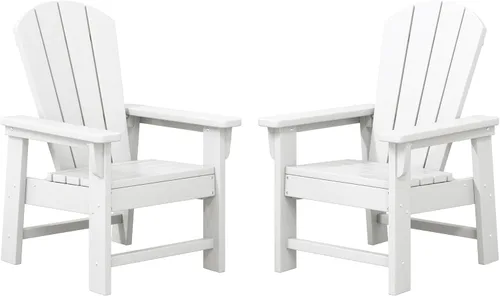 Vista 39 de WestinTrends Malibu Kids - Silla de patio de plástico HDPE Adirondack para exteriores, color negro