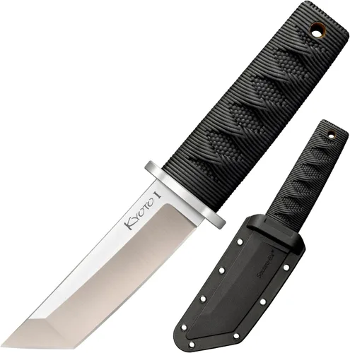 Vista 8 de Cold Steel Kyoto II 3-3/8" Cuchillo de hoja fija de acero inoxidable 8Cr13MoV compacto y duradero con punta de gota para uso al aire libre y caza