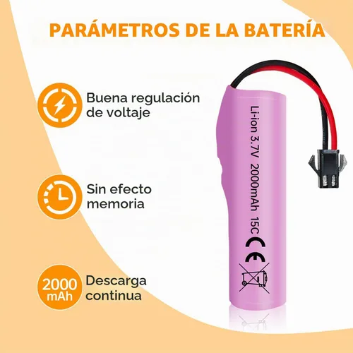 Vista 3 de sea jump 3 unids 3.7 V 2000 mAh SM-2P Plug batería de litio con cable de carga USB para DE68 DE44 DE45W DE45 DE58 DE49 DE57 DE70 vehículo