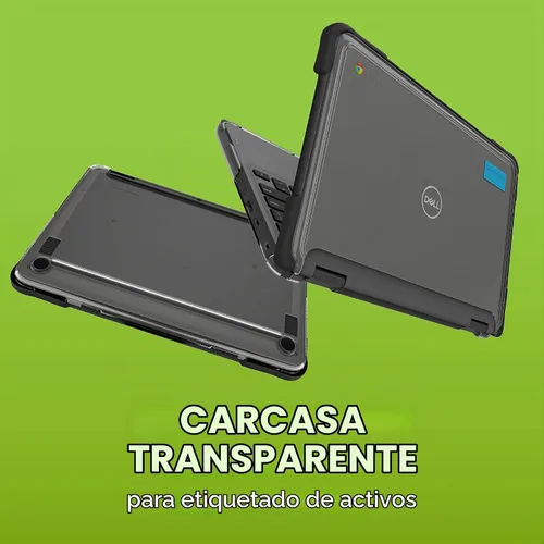 Vista 4 de Gumdrop SlimTech - Funda para Chromebook Dell 3120 de 11.6 pulgadas, 3110 3100 (2 en 1), funda protectora para laptop rígida a presión para niños