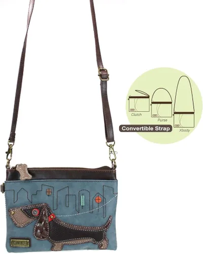 Vista 7 de Chala Mini bolso cruzado para teléfono con 2 correas ajustables, Azul