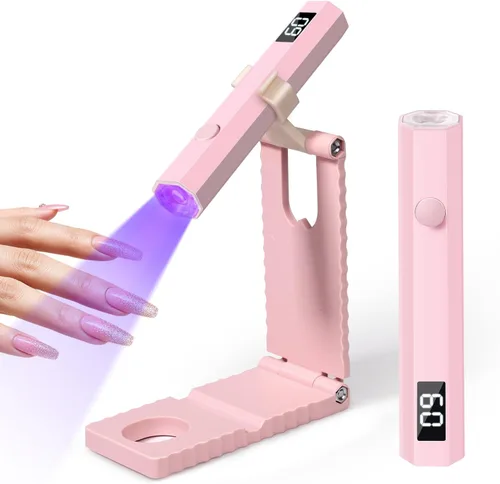 Vista 2 de Mlogiroa - Lámpara de uñas UV con clip para uñas de gel, cuello de cisne, secado rápido