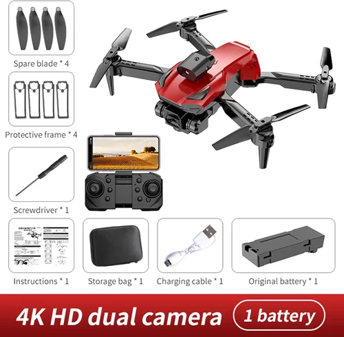 Vista 7 de GoolRC Mini dron de control remoto, mini dron plegable con cámara dual 4K, cuadricóptero sin cabeza, motor sin escobillas, evitación de obstáculos
