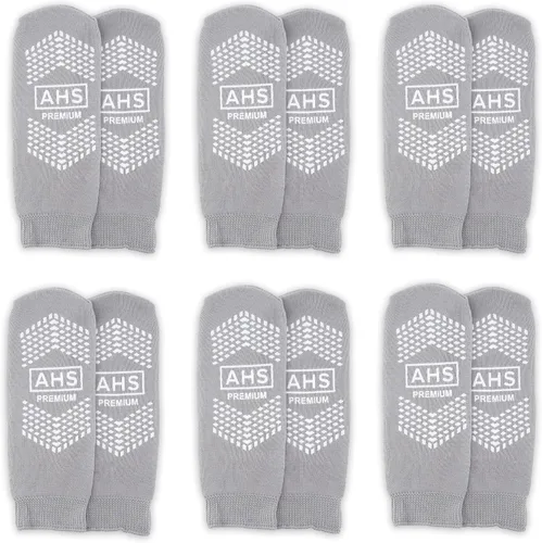 Vista 3 de AMERICAN HOSPITAL SUPPLY Calcetines antideslizantes con agarre – 6 pares Calcetines hospitalarios para hombres y mujeres Antideslizantes