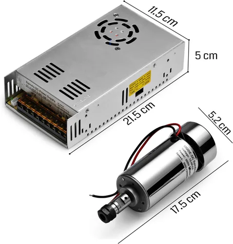 Vista 5 de Genmitsu Motor de husillo CC con cepillo de 300 W refrigerado por aire con fuente de alimentación de conmutación ajustable de salida de 0-48 V