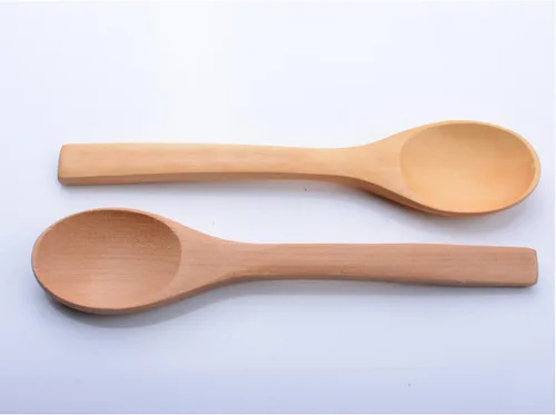 Vista 5 de 10 piezas de 7 pulgadas mango ecológico cucharas largas de madera café miel té agitador vajilla