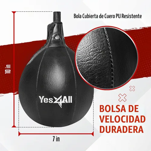Vista 2 de Yes4All Plataforma de bolsa de velocidad ajustable de 24 pulgadas con bolas de velocidad mejoradas, saco de boxeo de montaje en pared, kit completo