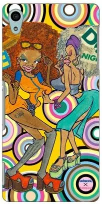Vista 38 de MSOJ1C-ABWH-151-M827 Cute Dancers, Circle and Yellow Back Design by Artwork/for Xperia J1 Compact D5788/MVNO Smartphone (SIM Free Device)