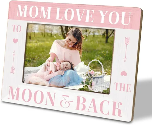 Vista 11 de Regalos para mamá de parte de hija e hijo, To My Mom Thank You For Being Such an Important Piece of My Life Love You Forever; marco de fotos
