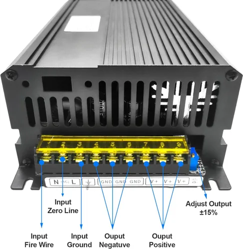 Vista 2 de Fuente de alimentación conmutada de 1500 W AC-DC SMPS Salida 12V 100A Adaptador PSU AC-DC Convertidor de transformador industrial de 12 voltios