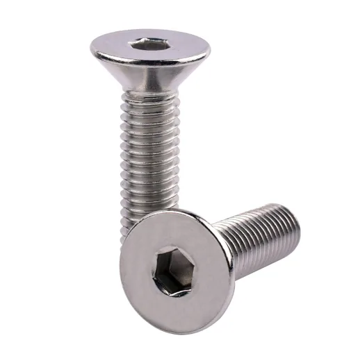 Vista 25 de Tornillos avellanados de cabeza plana de 1/4-20 x 1-1/2", pernos de casquillo hexagonal, acero inoxidable 304 18-8, rosca de máquina completa