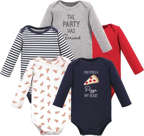 Vista 98 de Hudson Baby baby-boys Cotton Long-sleeve Bodysuits 5-pack