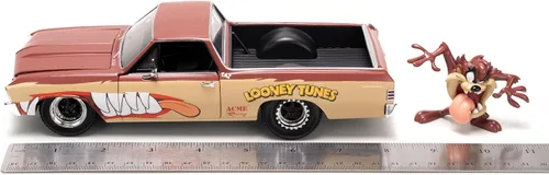 Vista 6 de Jada Looney Tunes 1:24 1967 Chevy El Camino - Coche fundido a presión y figura del diablo de Tasmania de 2.75 pulgadas, juguetes para niños y adultos