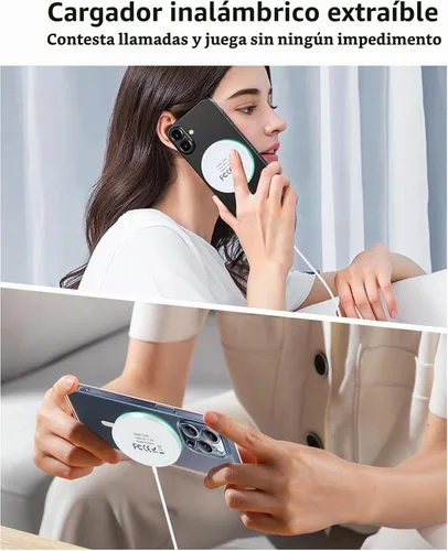 Vista 3 de Soporte de cargador inalámbrico magnético, cargador rápido de 15 W para iPhone 16-12, AirPods