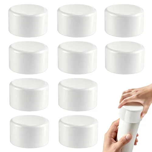 Vista 14 de Tapón de PVC blanco de 1-1/2 pulgadas para extremo de tubería, 10 piezas de conector de adaptador de rosca de PVC para tubería, conector de tapón