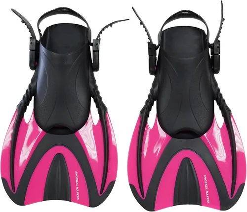 Vista 2 de Adjustable Travel Fins for Snorkeling & Swimming Training – Open Heel Lightweight & Soft Foot Pocket Design, Compact Travel Swim Fins for Men & Women