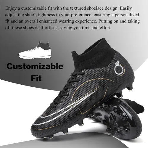 Vista 5 de GRESKY Zapatos de fútbol para hombre y mujer, zapatos de fútbol para niño grande AGTF