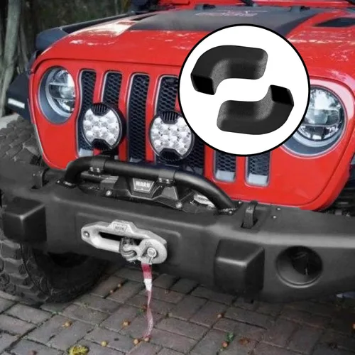 Vista 6 de 2 fundas de gancho de remolque para parachoques, protector de gancho de remolque negro, compatible con Jp Wrangler JK JL Gladiator TJ, Jp Wrangler