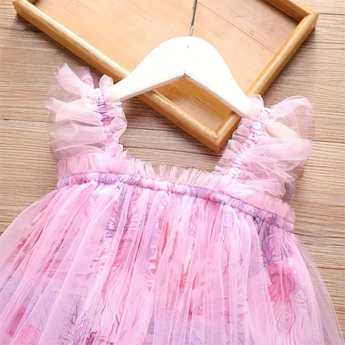 Vista 3 de PATPAT Vestido tutú para niña pequeña, vestidos florales de malla
