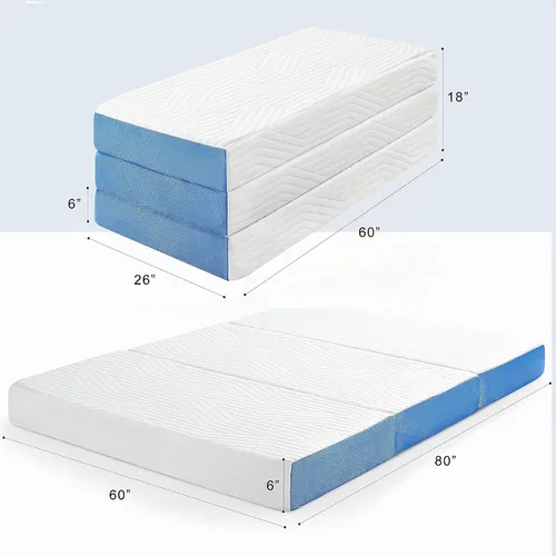 Vista 3 de Jamdok Cubrecolchón triple Queen de 6 pulgadas, espuma viscoelástica de gel