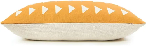 Vista 4 de Hofdeco Funda de almohada lumbar africana solamente, triángulo amarillo mostaza, 12 x 20 pulgadas