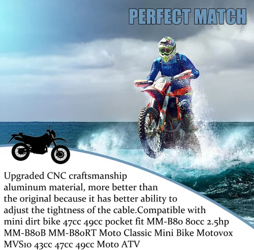 Vista 6 de Pinza de freno de disco delantero y almohadilla para MBX10 MBX11 80cc MM-B80 105cc MM-B105 CT100U CC100X Trail Mini Bike 47 49cc Mini ATV Gas Negro