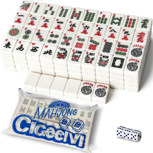 Vista 9 de 166 azulejos Mahjong American Basic de 1.2 pulgadas solo con bolsa Verde
