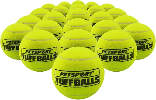 Vista 8 de PetSport Jr. Happy Birthday Tuff Ball - Juguetes para perros Paquete de 4 pelotas de tenis pequeñas (1.8 pulgadas) seguras para mascotas y goma