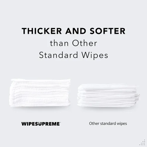 Vista 3 de Wipesupreme Toallitas compostables, hipoalergénicas para pieles sensibles, verificadas por EWG, hidratantes con ácido hialurónico, aptas para recién
