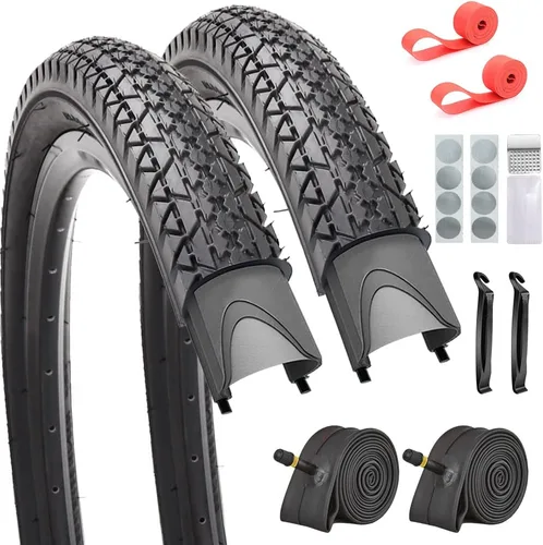Vista 13 de Paquete de 2 neumáticos y tubos de bicicleta Beach Cruiser de 24 pulgadas/26 x 2.125 pulgadas o sin tubos de 24 pulgadas/26 x 1.75 pulgadas/2.125