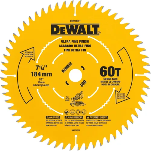 Vista 6 de DEWALT DW7112PT DEWALT DW7112PT 24T Hoja de sierra ingletadora con corte de precisión, 7-1/4 pulgadas