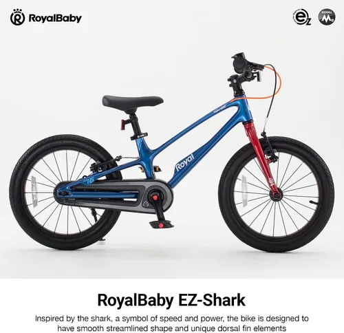 Vista 2 de RoyalBaby EZ-Shark Ultra-Light 16 Inch Kids Bike Azul (Deep Azure)