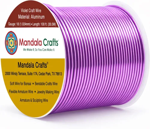 Vista 90 de Mandala Crafts - Alambre de aluminio anodizado de calibre 22 para hacer joyas - 137.2 m de alambre flexible surtido y coloreado - Doble para bonsái