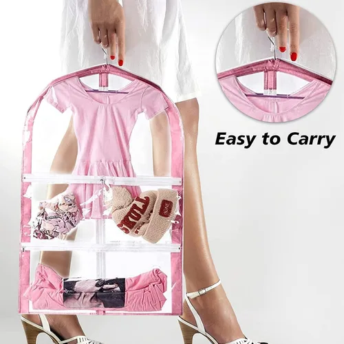 Vista 4 de Bolsa de ropa colgante impermeable, bolsas de ropa de 35 pulgadas para colgar ropa, bolsas de ropa para almacenamiento de viajes, bolsa de ropa