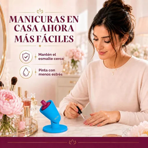 Vista 6 de tweexy Soporte para frasco de esmalte de uñas con bisagra Soporte antiderrame para esmalte de uñas, inclinado, succión IntelliStick Airlock