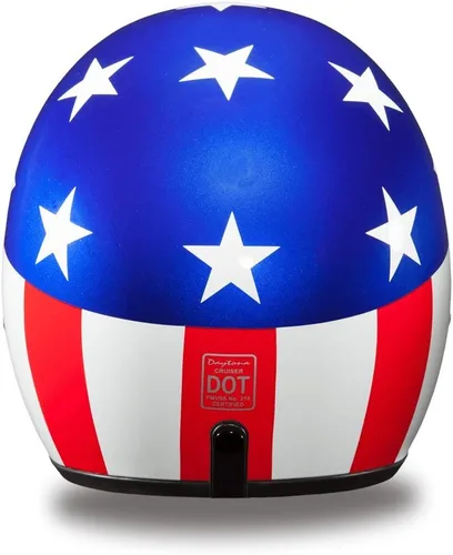 Vista 4 de Daytona Helmets Casco de motocicleta de cara abierta de 3/4 – Aprobado por DOT [Capitán América] [S]