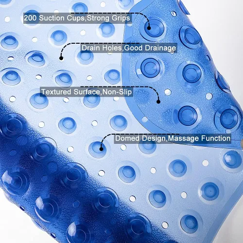Vista 3 de Tapete antideslizante extra largo para bañera y ducha de 39 x 16 pulgadas, antideslizante para suelos húmedos para baños de ancianos y niños, 30%