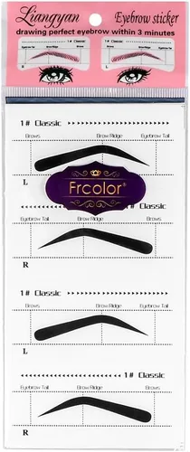 Vista 9 de 10 Uds. Plantillas de cejas para cejas, calcomanías adhesivas para dar forma a las cejas, herramientas de belleza de maquillaje para bricolaje
