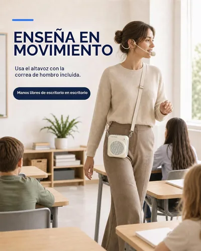 Vista 5 de Avantree VoxAmp Lite - Micrófono inalámbrico para profesores Amplificador de voz de 15 W