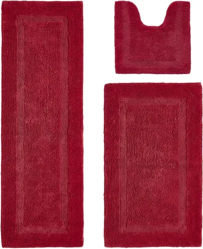 Vista 398 de Better Trends - Juego de 2 alfombras de baño 100% algodón, extra suaves, con borlas, de 17" x 24", alfombra de baño superabsorbente y reversible