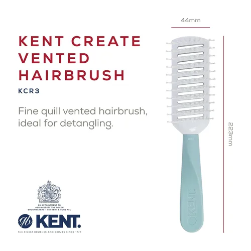 Vista 2 de Kent KCR3 "Create" - Cepillo de pelo ventilado para secar, crear elevación de raíces y volumen en todo tipo de cabello, cepillo de ventilación